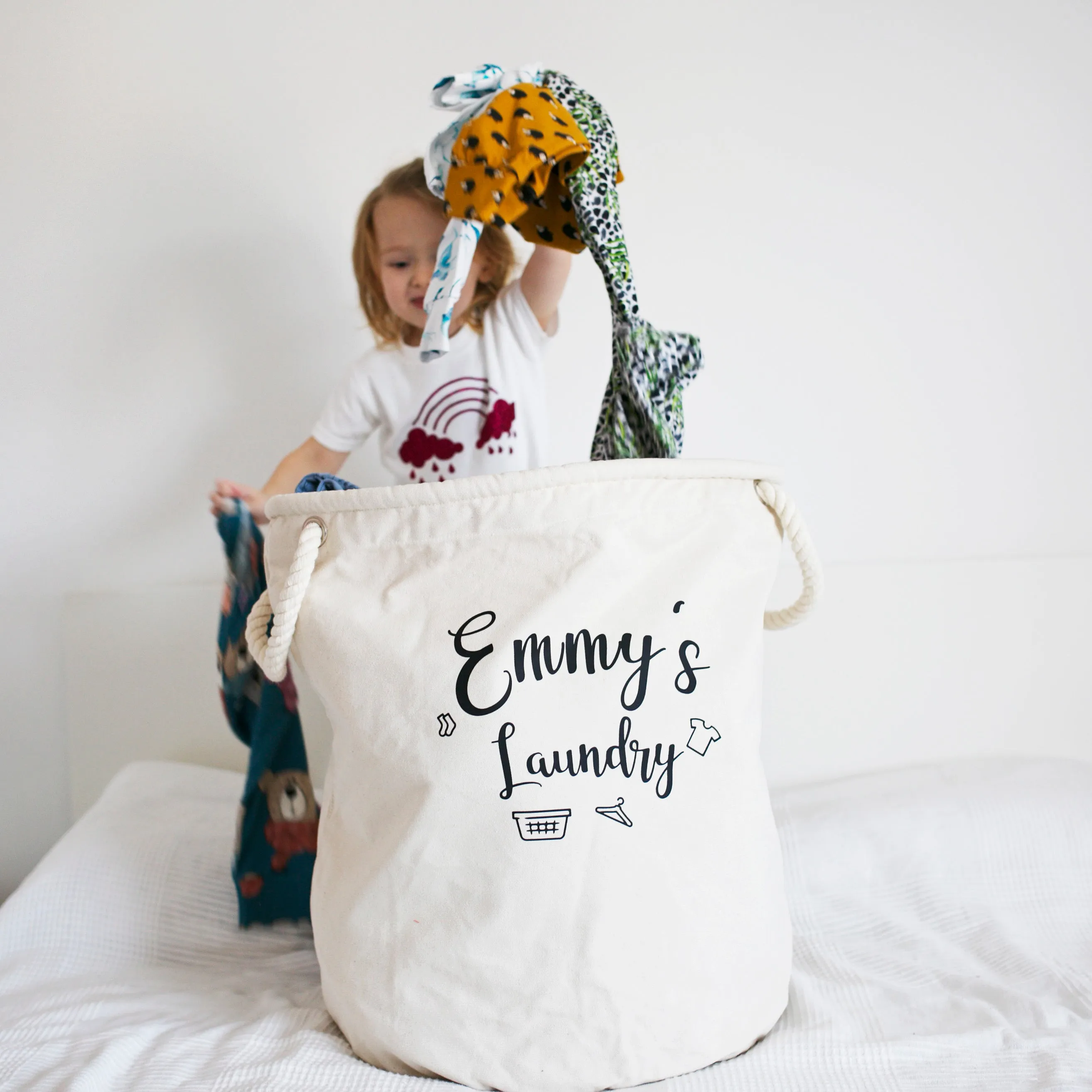 Personalised Canvas Rope Toy Basket