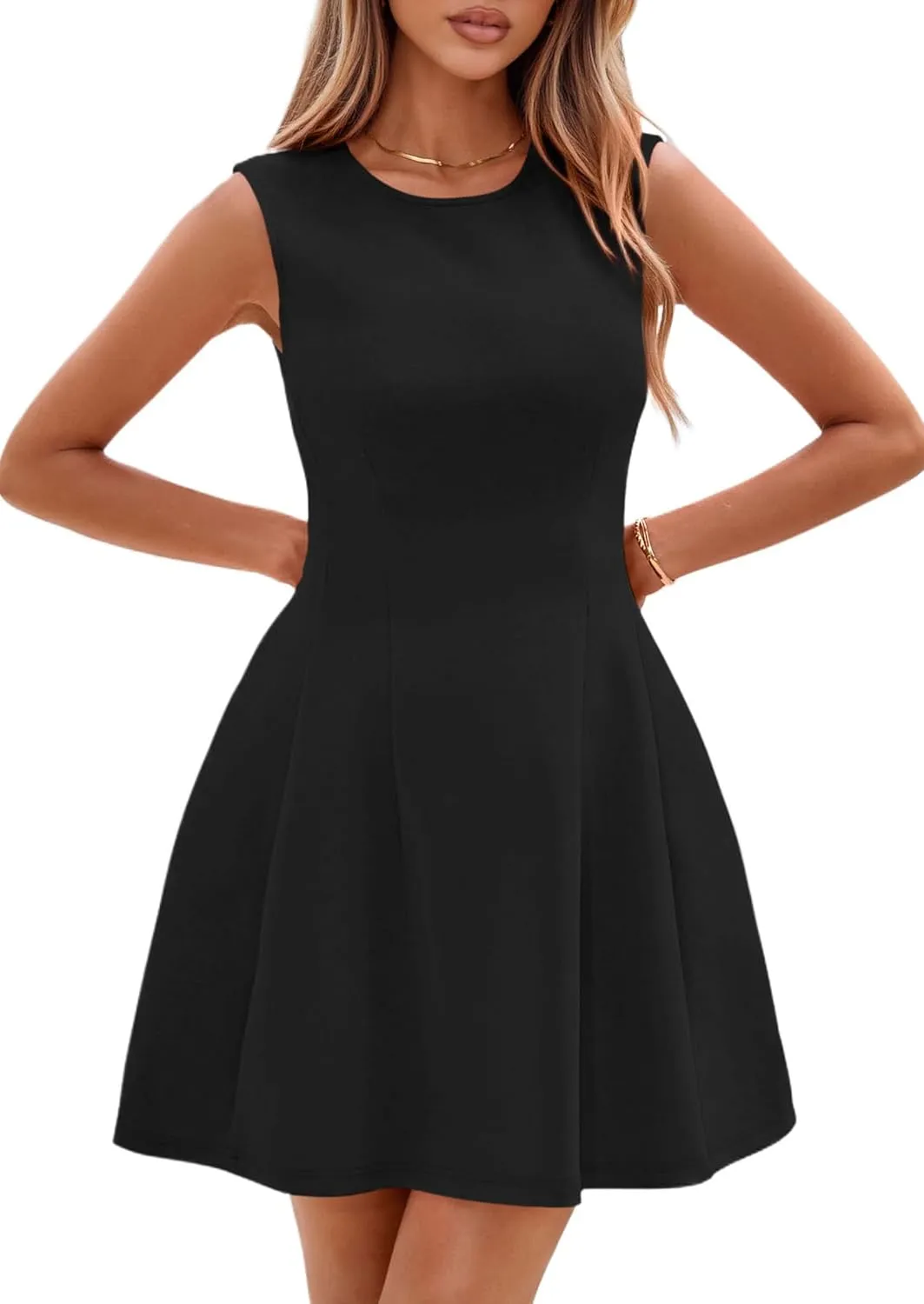 PRETTYGARDEN Women's Short Summer Dress 2025 Elegant Classy A Line Sleeveless Tank Graduation Cocktail Party Mini Dresses