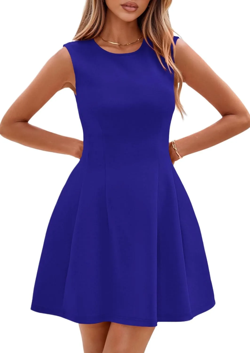 PRETTYGARDEN Women's Short Summer Dress 2025 Elegant Classy A Line Sleeveless Tank Graduation Cocktail Party Mini Dresses