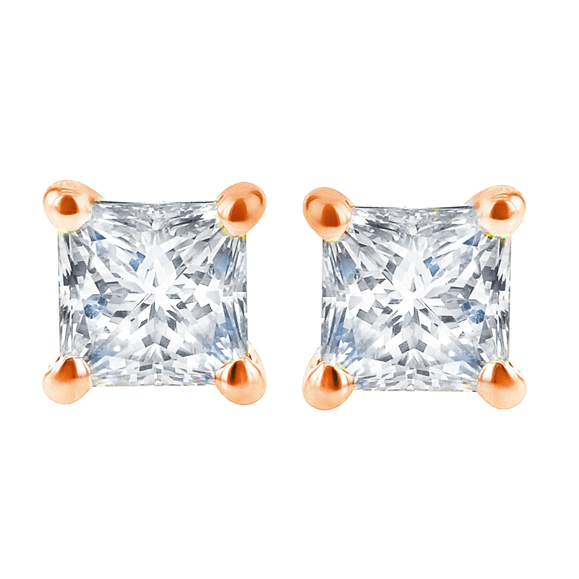 Princess Bella Diamond Stud Earrings 5/8ct