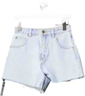 Rolla's Blue Organic Cotton High Rise Loose Fit Mirage Denim Shorts W25