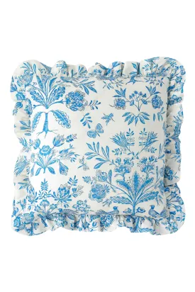 Ruffle linen cushion