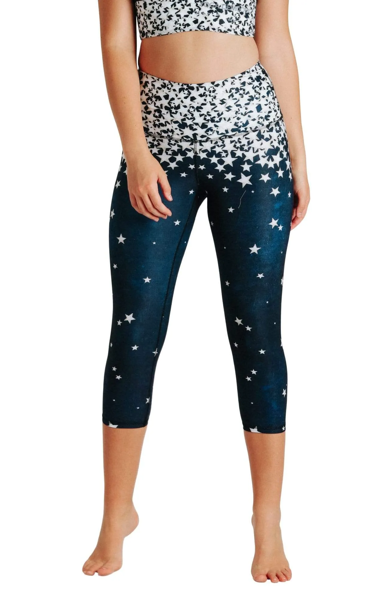 Star Struck Printed Yoga Crops