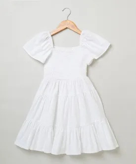 Sweetlime By AS White Ruffled Cotton Dress.