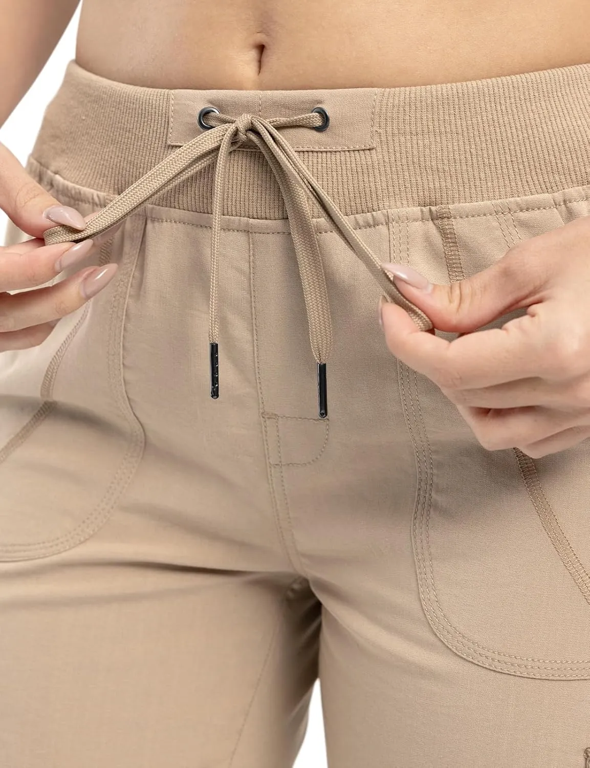 TBMPOY Womens Cargo Capris Lightweight Hiking Pants 6 Pockets Quick Dry Casual Outdoor Trip Loose Shorts Cropped Cotton