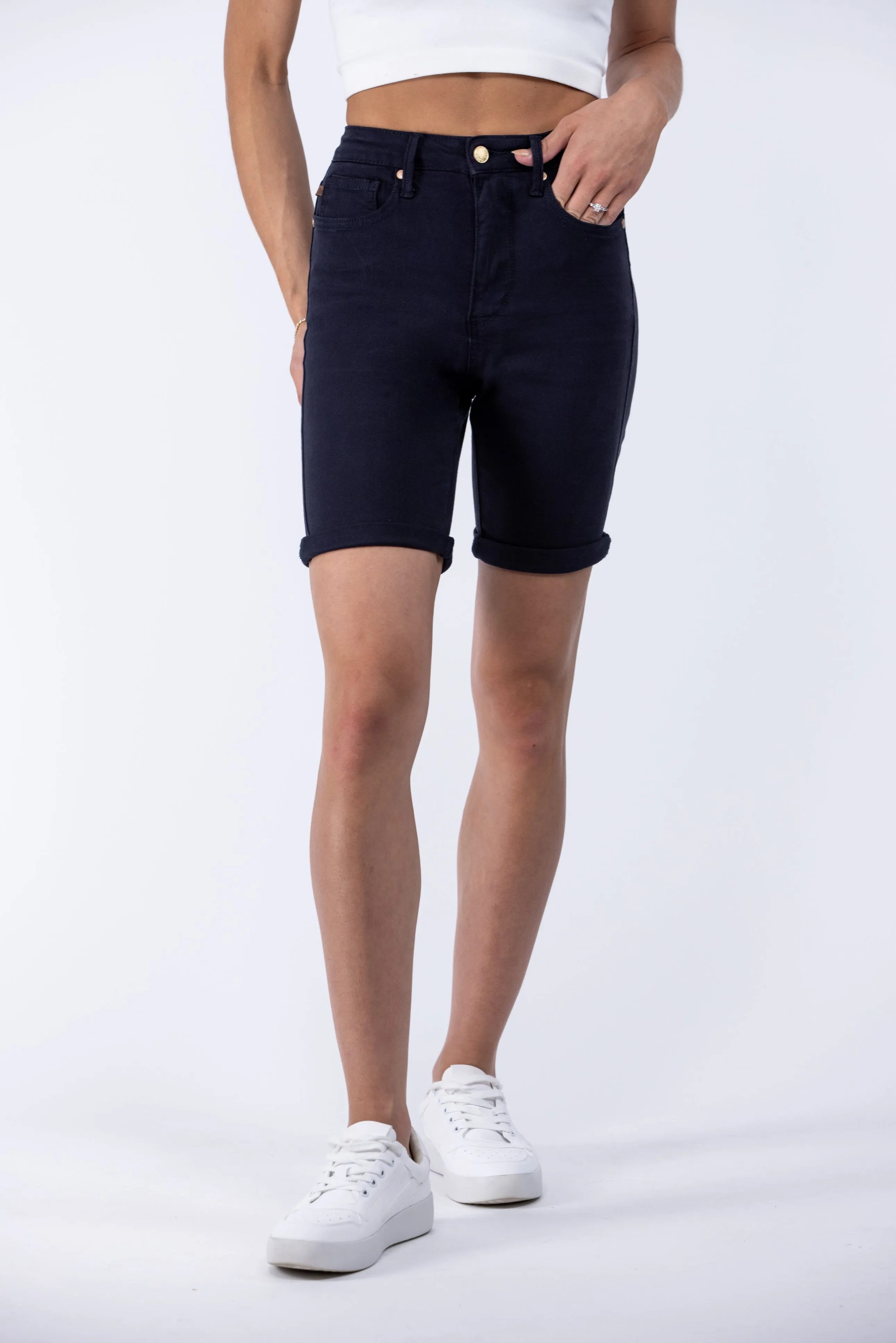 The Tessa from Judy Blue: Classic Bermuda Shorts in Three Color Options