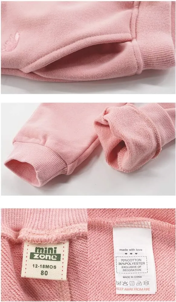 Toddler Baby Boys Girls Sweeatpants Cotton Pure Color Bear Active Jogger Pants with Drawstring 1-6T
