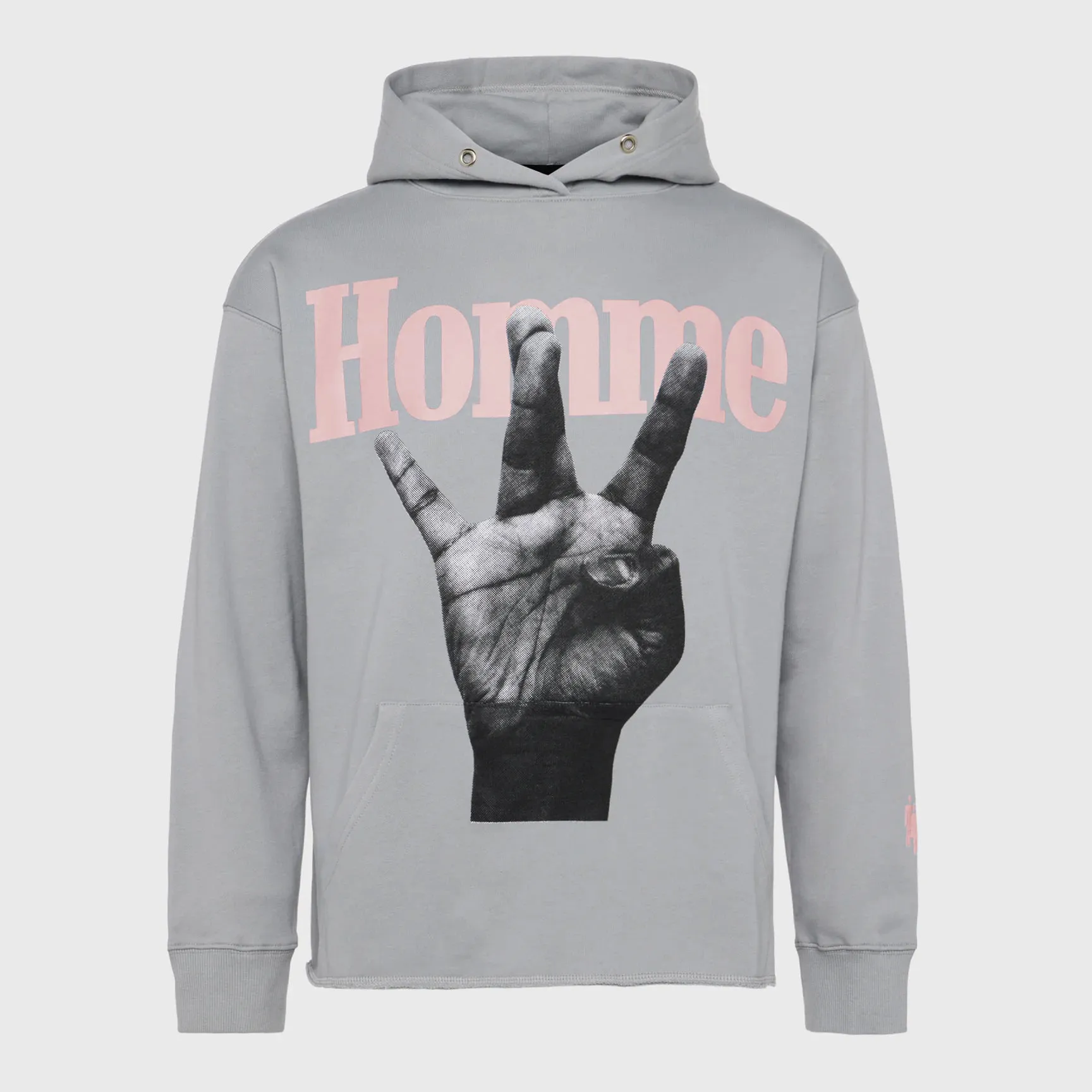 Twisted Fingers Hoodie Grey with Light Pink and Blue