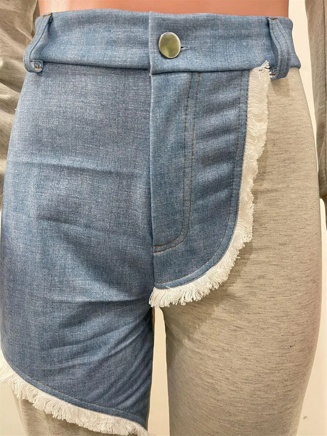 Two Piece Outfits for Women Long Sleeve Casual Hoodie Sweatshirt Pants Set with Pockets Patchwork Denim Sweatsuits