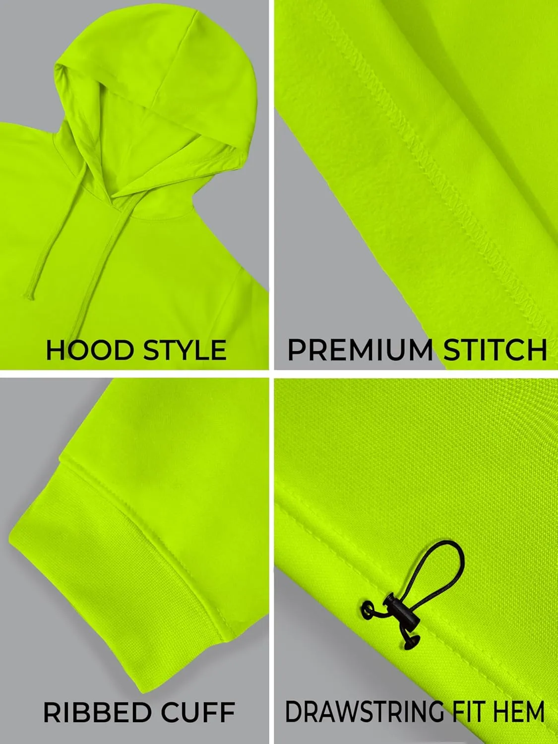 URBAN BUCK Neon Crop Top Hoodie For Women - Lightweight Long Sleeve Cropped Pullover Sweatshirt For Workout & Running