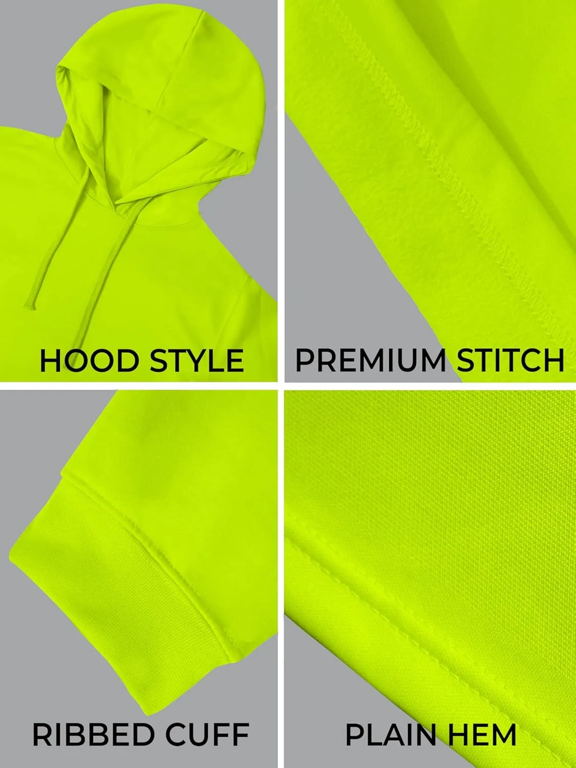 URBAN BUCK Neon Crop Top Hoodie For Women - Lightweight Long Sleeve Cropped Pullover Sweatshirt For Workout & Running