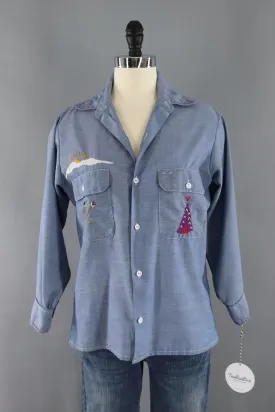 Vintage Southwest Red Rocks Embroidered Shirt