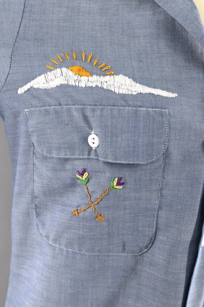 Vintage Southwest Red Rocks Embroidered Shirt