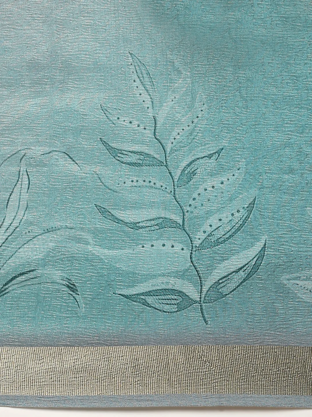 Women Semi Tussar Tissue Saree Blue ST144