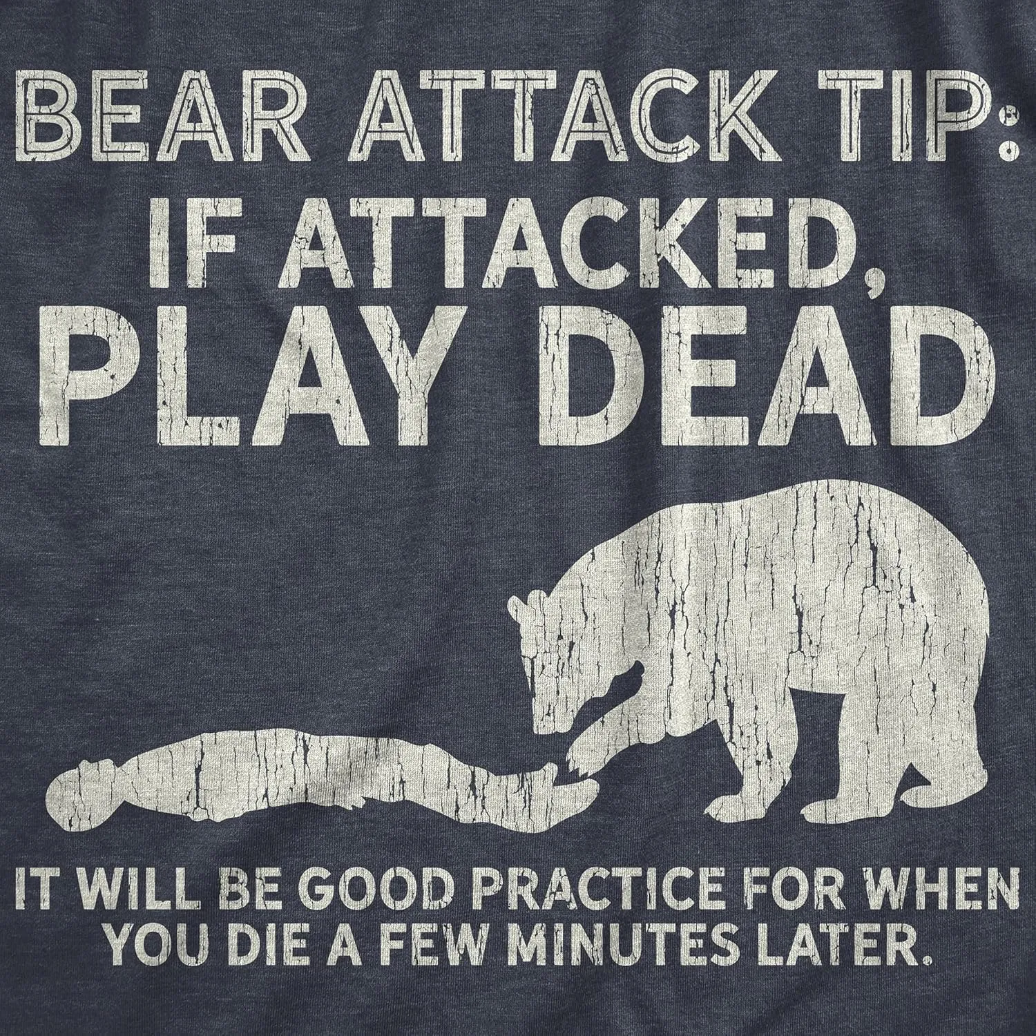 Womens Bear Attack Tip T Shirt Funny Camping Hiking Outdoor Adventure Sarcastic Tee