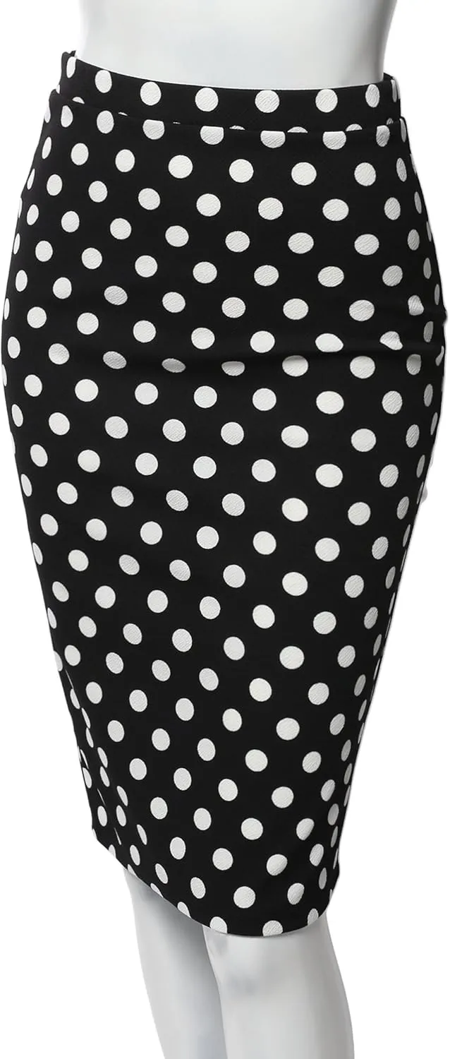Women's Fitted Stretch Printed High Waist Midi Pencil Skirt