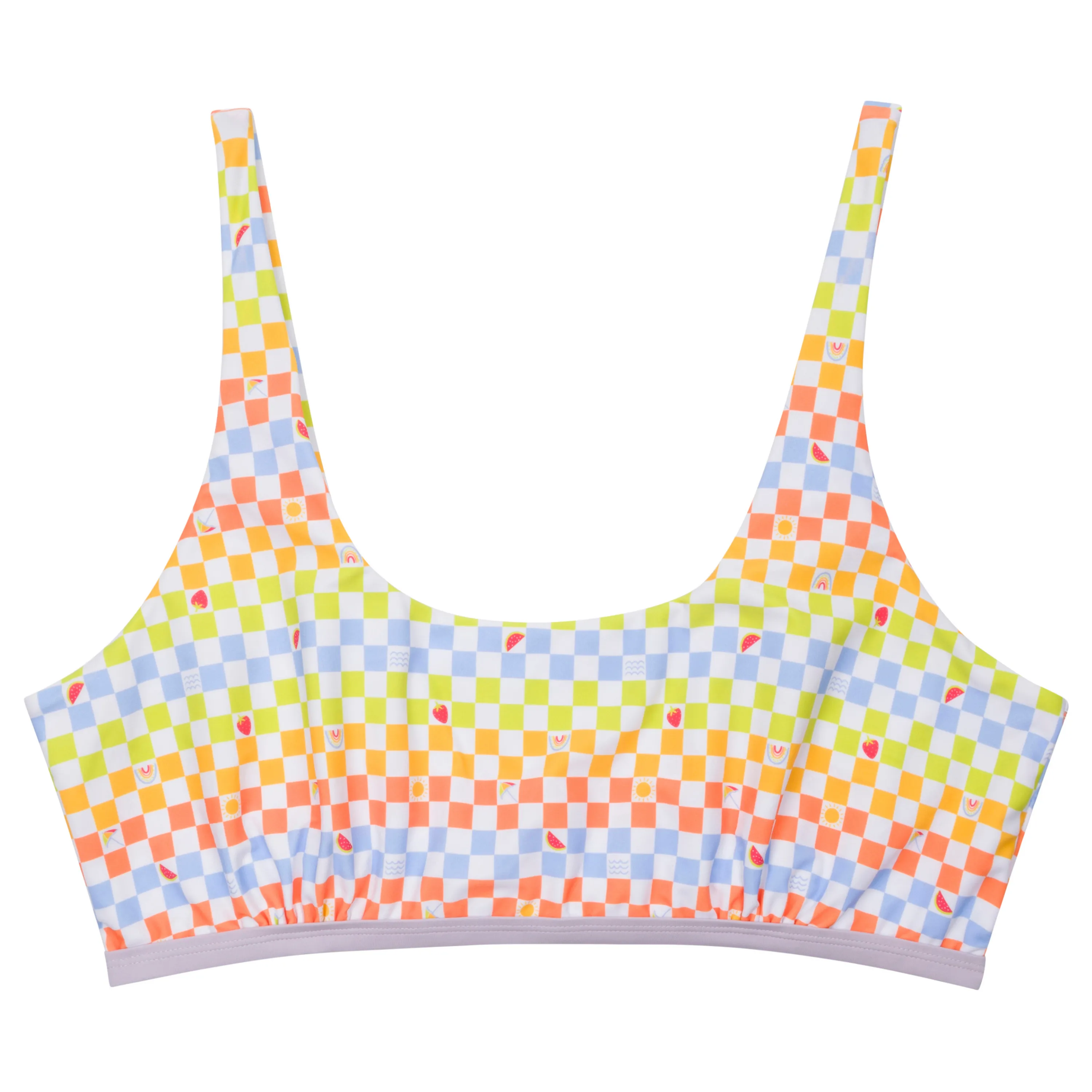Women's Scoop Neck Bikini Top Plus Size | "Gamified"